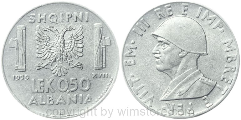 albanien, 0,2 lek 1939, km 29, stahl, sehr schwach magnetisch, ss (kopie)