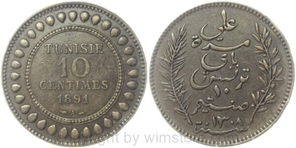 tunesien, 5 centimes 1893, km 221, bronze, ss (kopie)