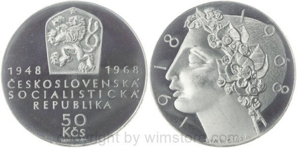 tschechoslowakei, 50 korun 1949, km 28, silber, ss (kopie)
