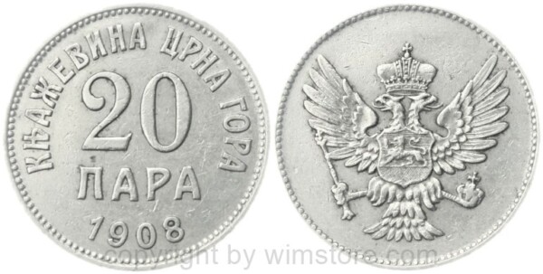 montenegro, 20 para 1906, km 4, nickel, ss (kopie) montenegro, 20 para 1906, km 4, nickel, ss (kopie)
