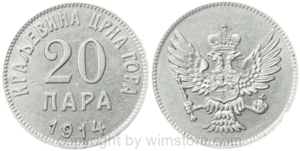 montenegro, 20 para 1914, km 19, nickel, vz (kopie) montenegro, 20 para 1914, km 19, nickel, vz (kopie)
