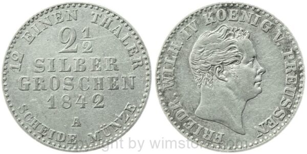 preussen, 2 1/2 silbergroschen 1856 a, km 463, silber, s ss (kopie)