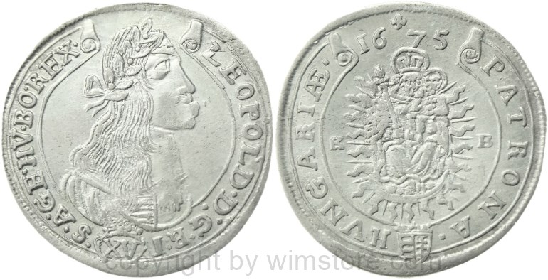 leopold i. 1658 1705, 6 kreuzer (vier) 1686 ian, graz, münzmeister johann anton nowak, variante zu her 1171, schulterspangen anders, silber, ge (kopie)
