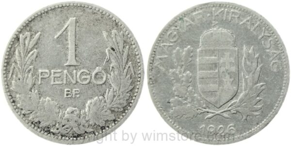 ungarn, 1 pengö 1926, km 510, silber, s