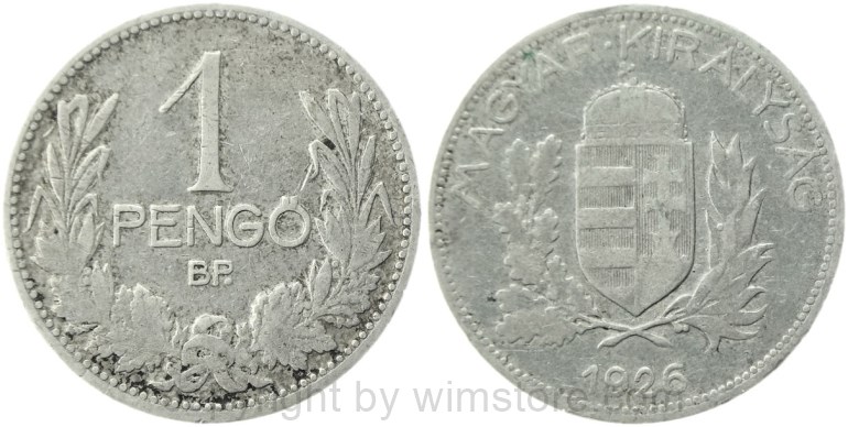 ungarn, 1 pengö 1926, km 510, silber, s