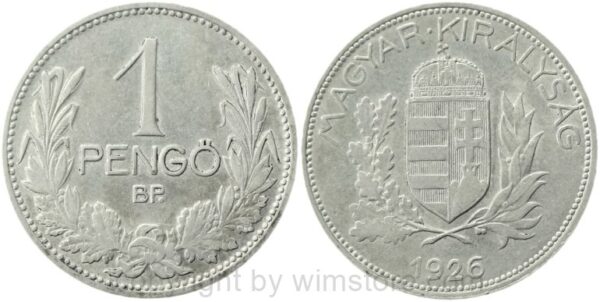 ungarn, 1 pengö 1926, km 510, silber, ss (kopie)