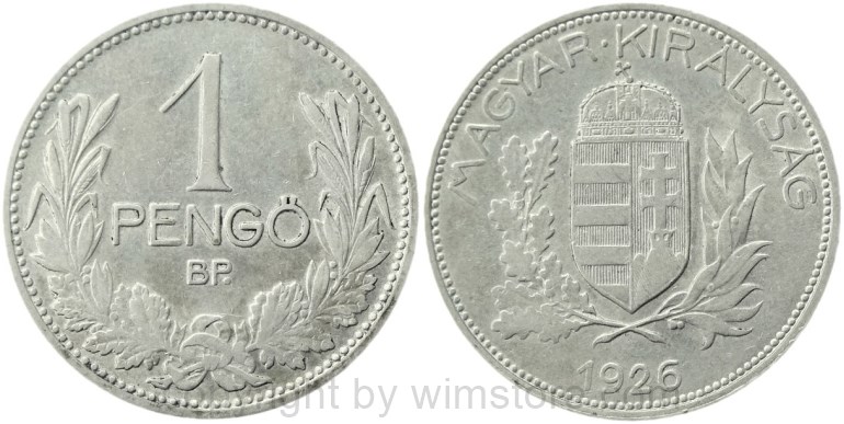 ungarn, 1 pengö 1926, km 510, silber, ss (kopie)
