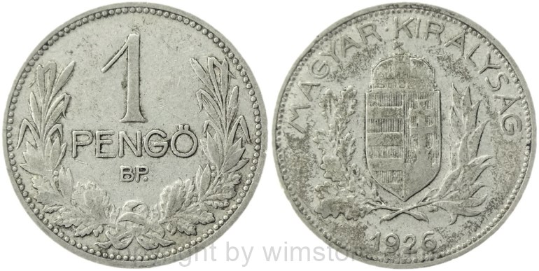 ungarn, 1 pengö 1926, km 510, silber, ss (kopie)