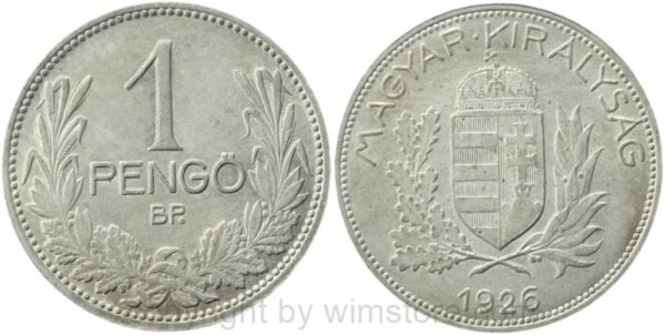 ungarn, 1 pengö 1926, km 510, silber, ss (kopie)