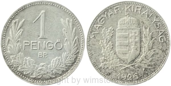 ungarn, 1 pengö 1926, km 510, silber, ss (kopie)