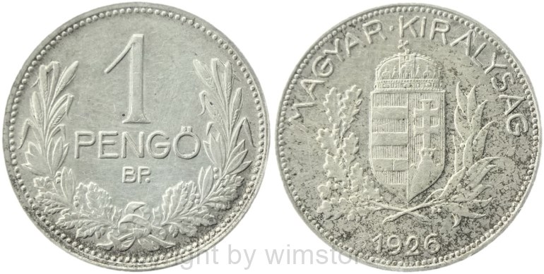 ungarn, 1 pengö 1926, km 510, silber, ss (kopie)