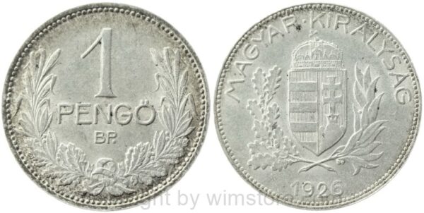 ungarn, 1 pengö 1926, km 510, silber, ss (kopie)