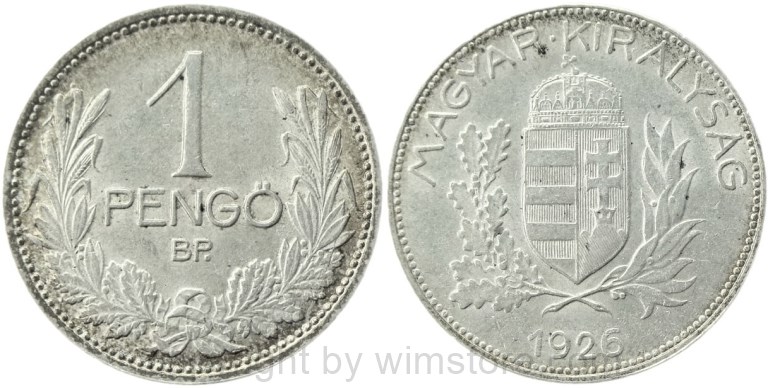 ungarn, 1 pengö 1926, km 510, silber, ss (kopie)