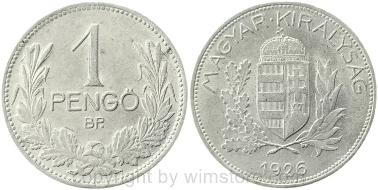 ungarn, 1 pengö 1926, km 510, silber, ss (kopie)