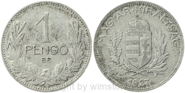 ungarn, 1 pengö 1927, km 510, silber, ss (kopie)