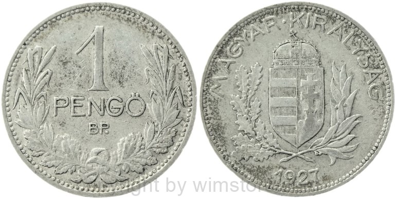 ungarn, 1 pengö 1927, km 510, silber, ss (kopie)