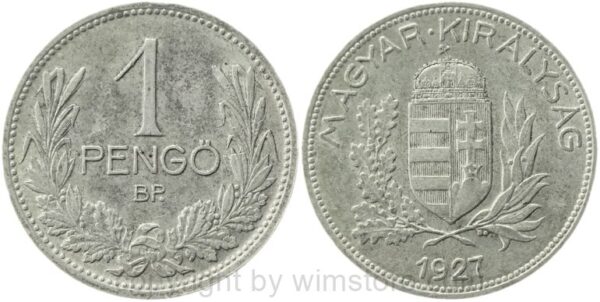 ungarn, 1 pengö 1927, km 510, silber, ss (kopie)