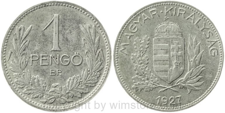 ungarn, 1 pengö 1927, km 510, silber, ss (kopie)