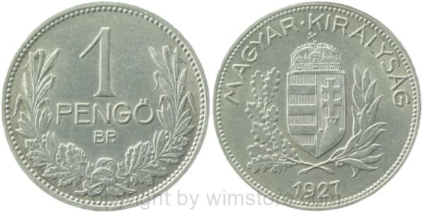 ungarn, 1 pengö 1927, km 510, silber, ss (kopie)