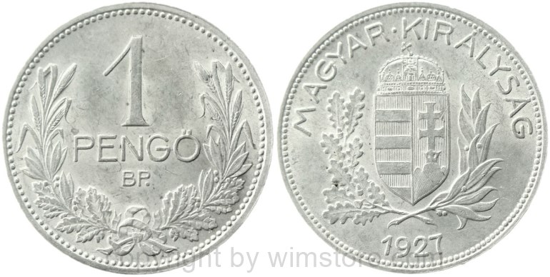 ungarn, 1 pengö 1927, km 510, silber, ss (kopie)