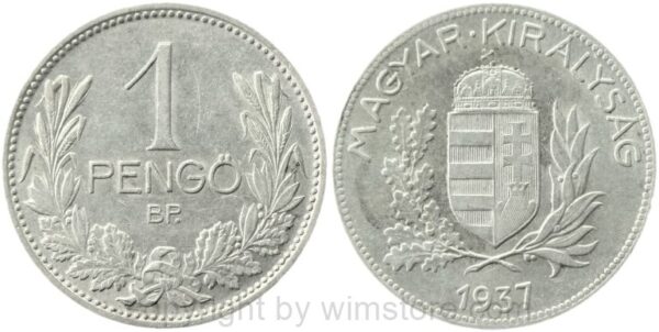 ungarn, 1 pengö 1937, km 510, silber, ss (kopie)