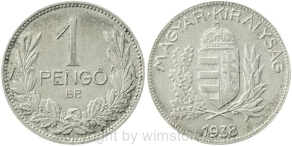 ungarn, 1 pengö 1938, km 510, silber, ss (kopie)