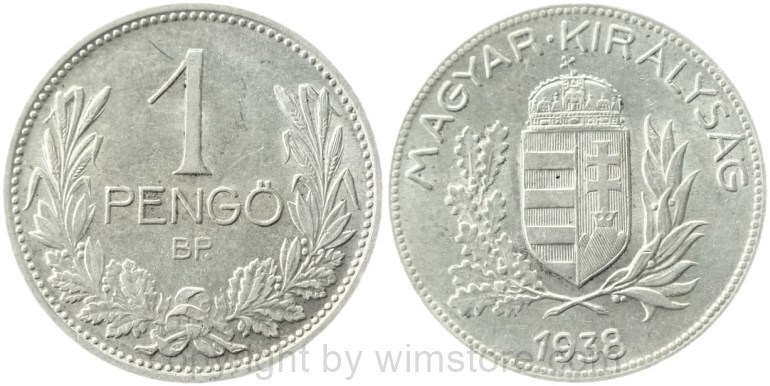 ungarn, 1 pengö 1938, km 510, silber, ss (kopie)