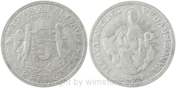 ungarn, 2 pengö 1929, km 511, silber, s (kopie)