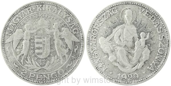 ungarn, 2 pengö 1929, km 511, silber, s (kopie)