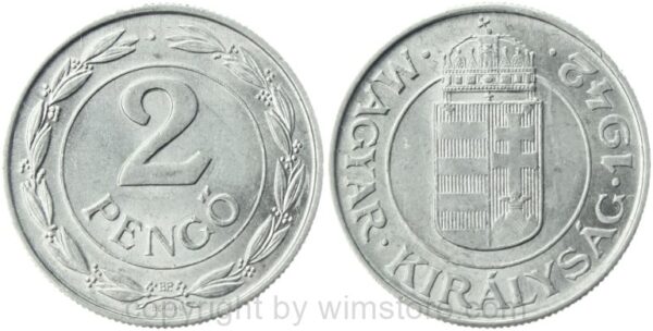 ungarn, 2 pengö 1941, km 522.1, aluminium, vz+ (kopie)