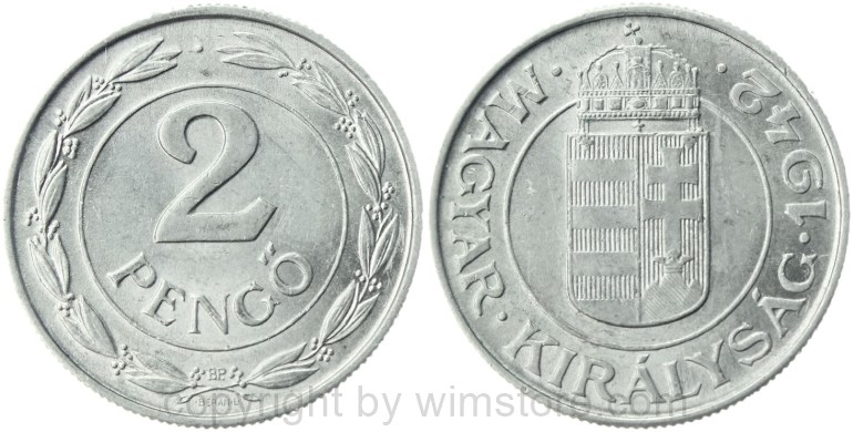 ungarn, 2 pengö 1941, km 522.1, aluminium, vz+ (kopie)