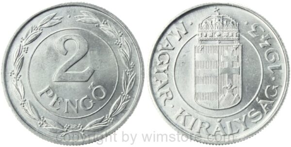 ungarn, 2 pengö 1943, km 522.1, aluminium, st (kopie) ungarn, 2 pengö 1943, km 522.1, aluminium, st (kopie)