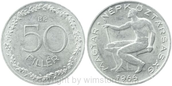 ungarn, 50 filler 1948, km 536, aluminium, ss vz (kopie)