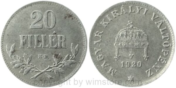 ungarn, 20 filler 1920, km 498, eisen, vz, roststellen (kopie)