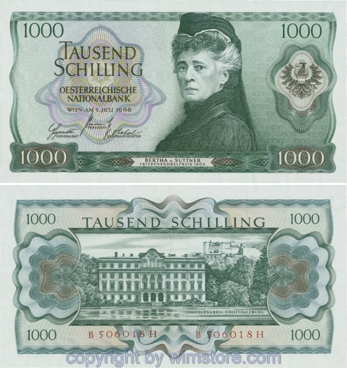 Österreich 2. Rep., ANK 279, 1000 Schilling 1966, Serie B-H; 3