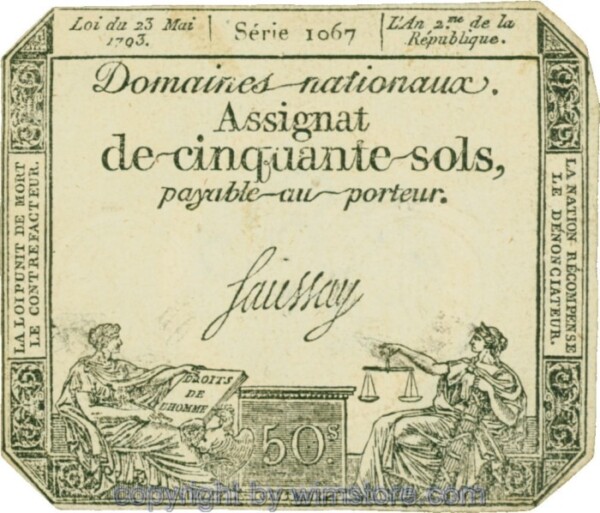 Frankreich, PA070b, 50 Sols 1793; 2