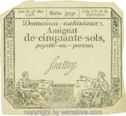 Frankreich, PA070b, 50 Sols 1793; 1-
