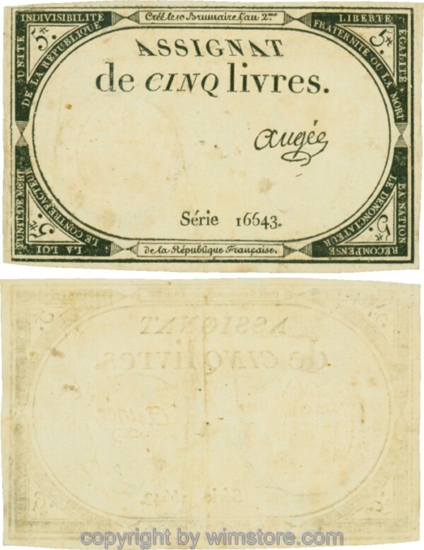 Frankreich, PA076, 5 Livres (1793); 3