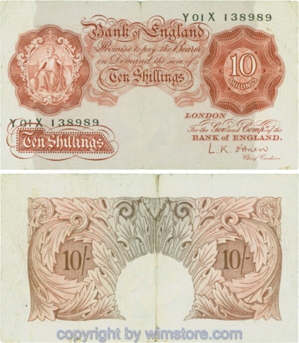 Großbritannien, P368c, 10 Shillings (1955-1960), Serie Y01X; 4
