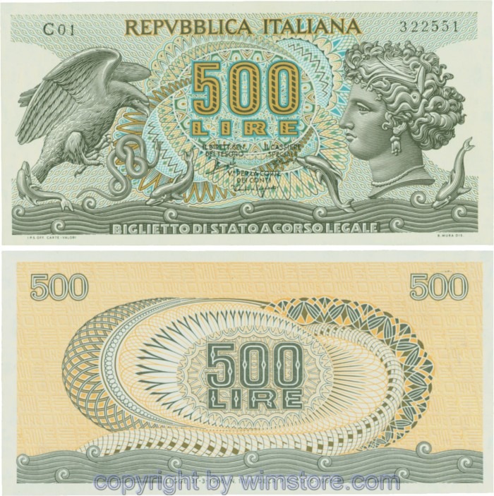 Italien, P093a, 500 Lire, 1966-06-20, Serie C01; 2