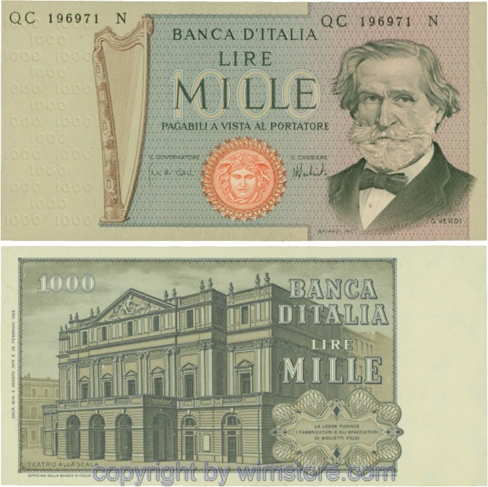 Italien, P101d, 1000 Lire, 1975-08-05, Serie QC-N; 2
