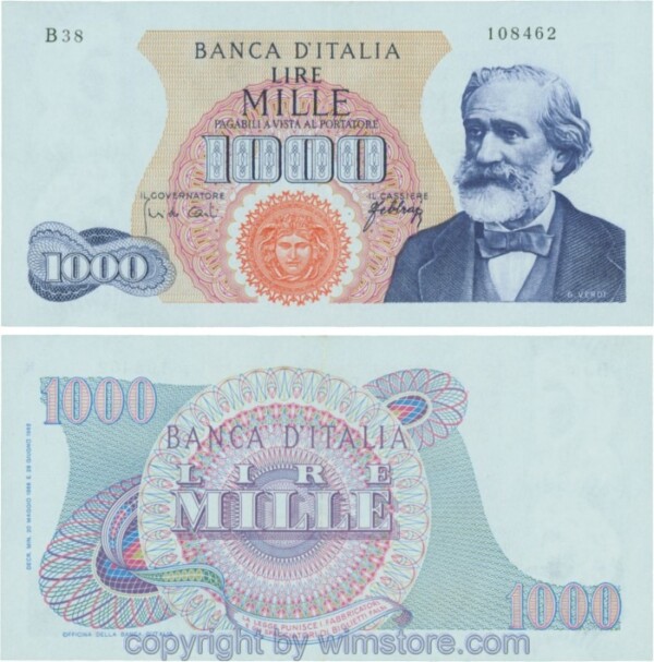 Italien, P096d, 1000 Lire, 1966-05-20, Serie B38; 2