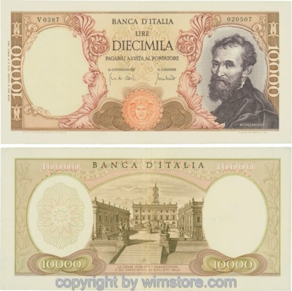 Italien, P097e, 10000 Lire, 1970-06-08, Serie Q0387; 2-3