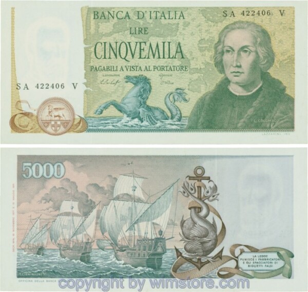 Italien, P102c, 5000 Lire, 1977-11-10, Serie SA-V; 3