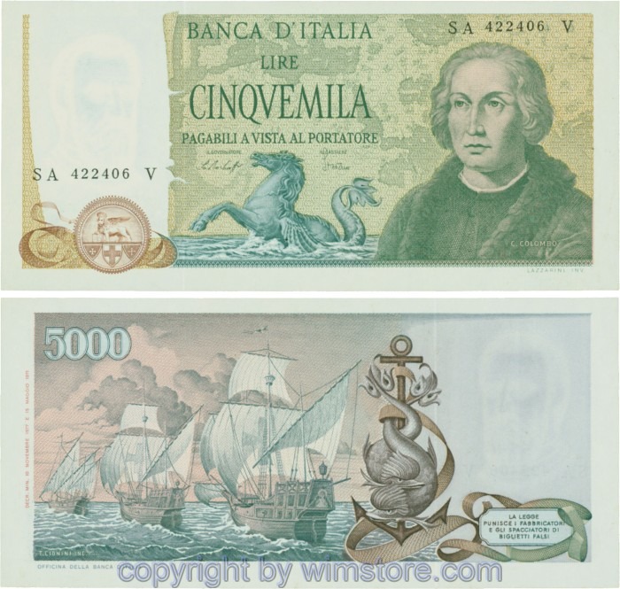Italien, P102c, 5000 Lire, 1977-11-10, Serie SA-V; 3