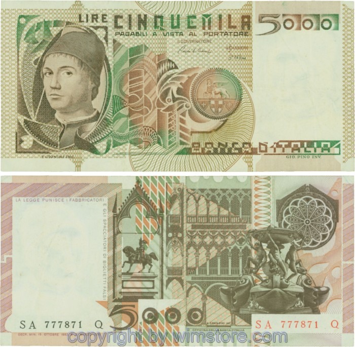 Italien, P105c, 5000 Lire, 1983-10-19, Serie SA-Q; 4-
