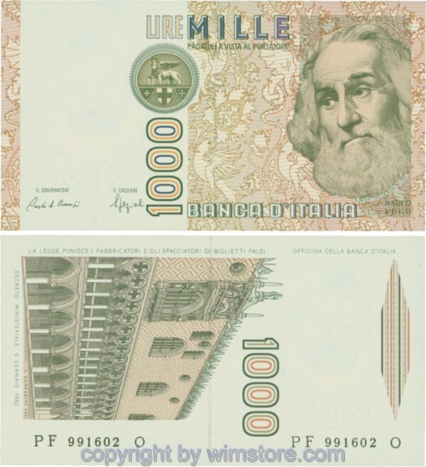 Italien, P109b, 1000 Lire, 1982-01-06, Serie PF-O; 1-
