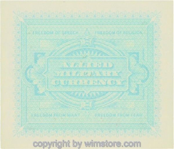 Italien-Militär, PM11a, 2 Lire 1943, Serie A-A, mit Code Letter; 1