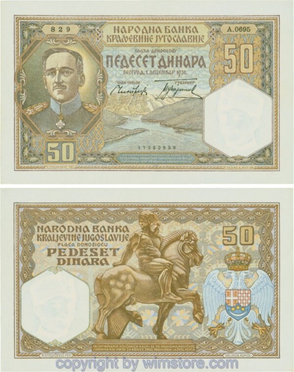 Jugoslawien, P028, 50 Dinara 1.12.1931