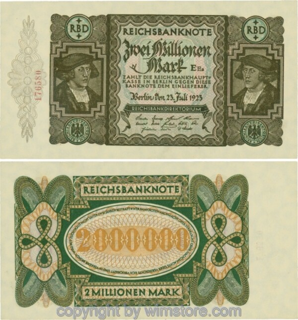 Deutschland, Inflation, R 089a, 2 Millionen Mark, 23.07.1923